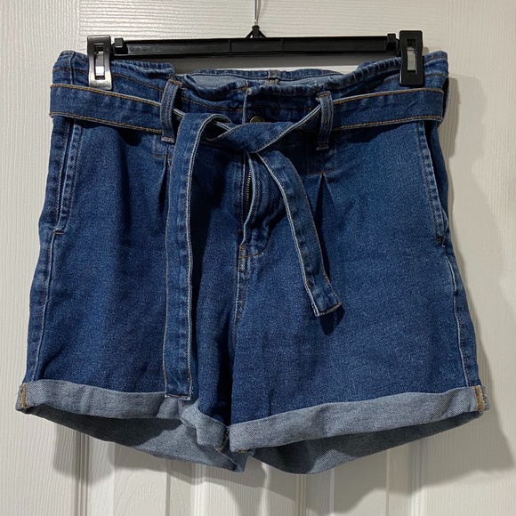 a.n.a Pants - Paper Bag Waist Denim Shorts